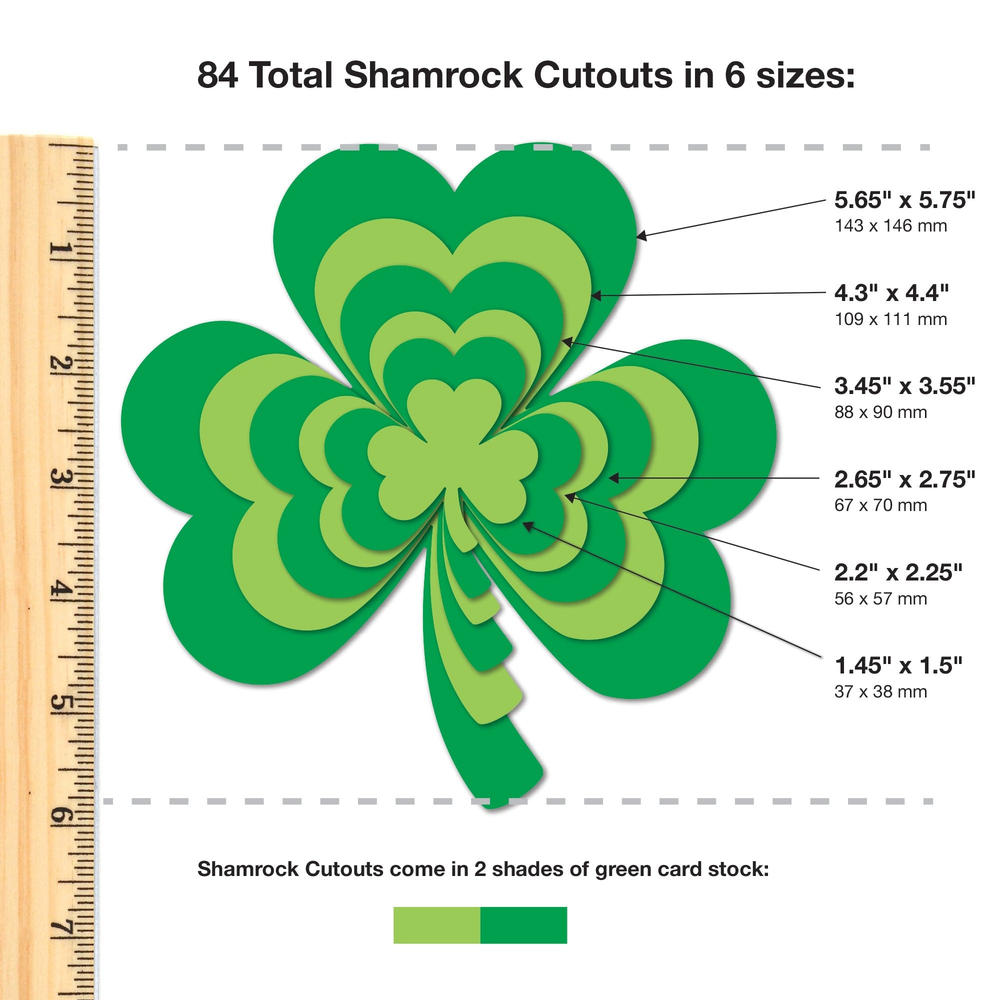 Spring season crafts—heart, shamrock, and bunny paper cutouts for Easter DIY crafts and St. Patrick's Day celebrations.