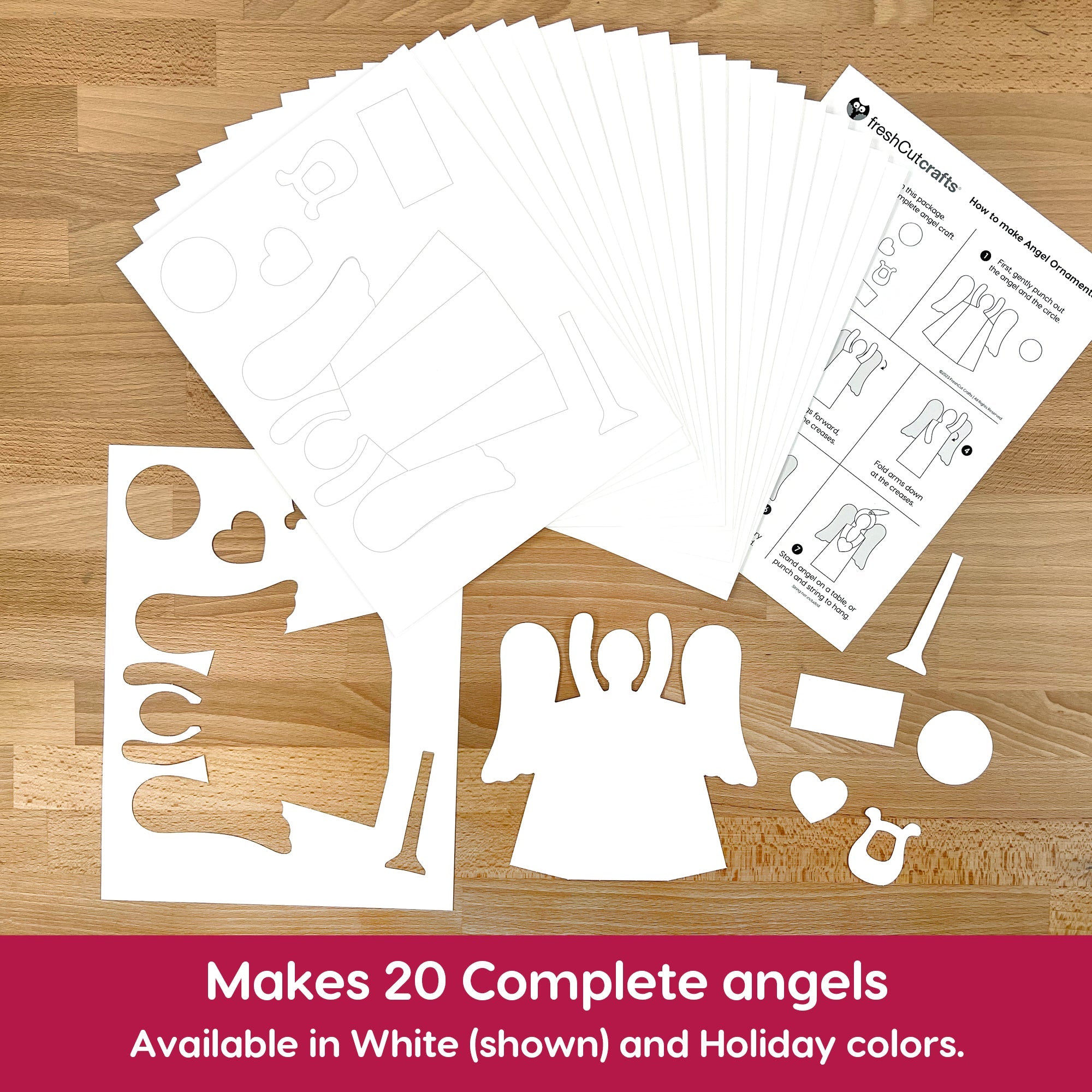 Angel ornament DIY kit—great for Christmas ornament crafts and holiday decorations.