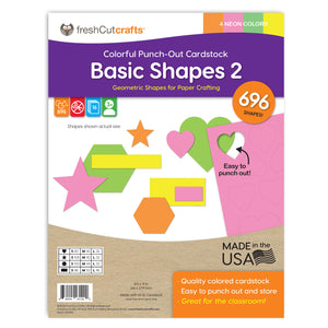 Basic Shapes 2 Neon Colors – Hearts, Stars, Hexagons, Rectangles