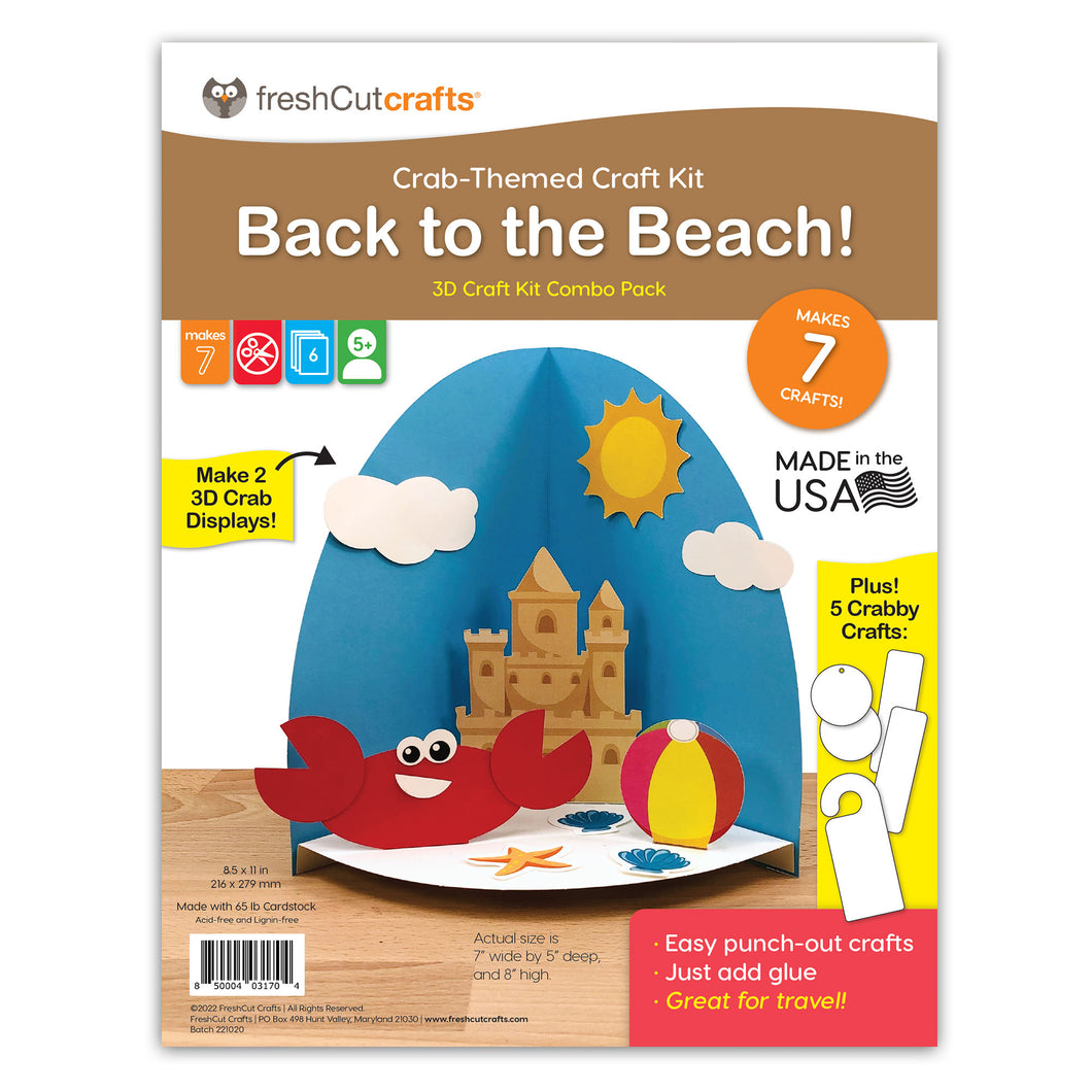 Back to The Beach! Crab-Themed 3-D Paper Craft Kit