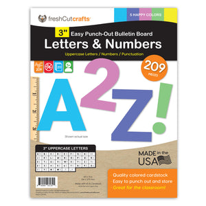 Happy 3 in. Capital Alphabet Letters, Numbers, Punctuation