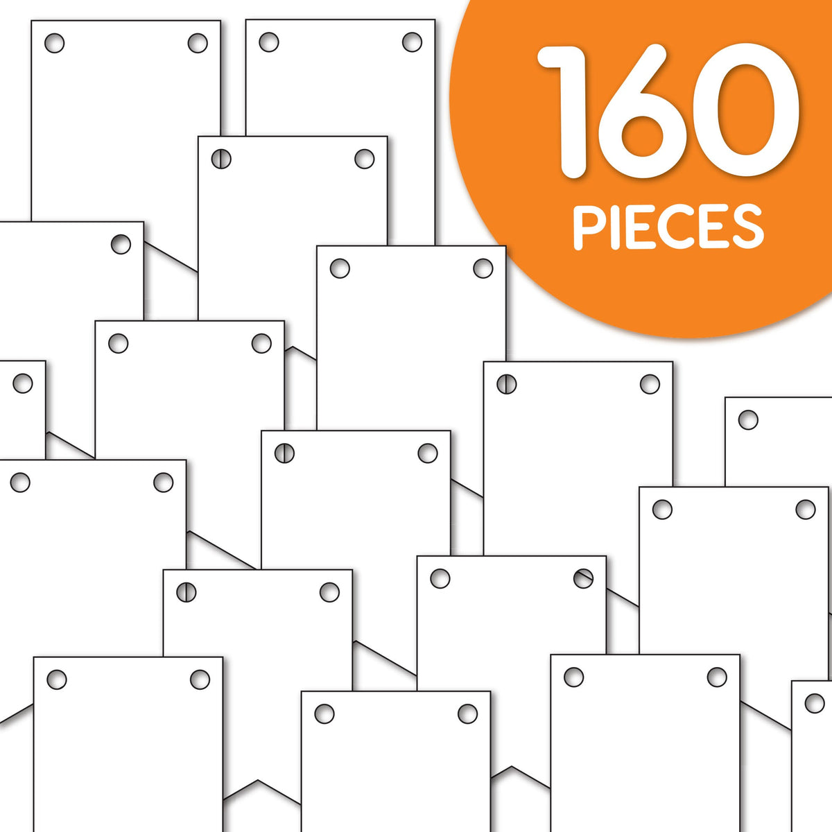 FreshCut Crafts DIY Banner Flags - 160 Pack, White Cardstock, 2.5x3.5 Inch, For Parties & Decor - View #8