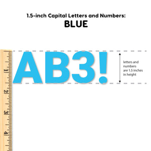Blue 1.5 in. Capital Alphabet Letters, Numbers, Punctuation