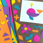 Art and craft kit featuring colorful shape art pieces—perfect for artistic crafts.