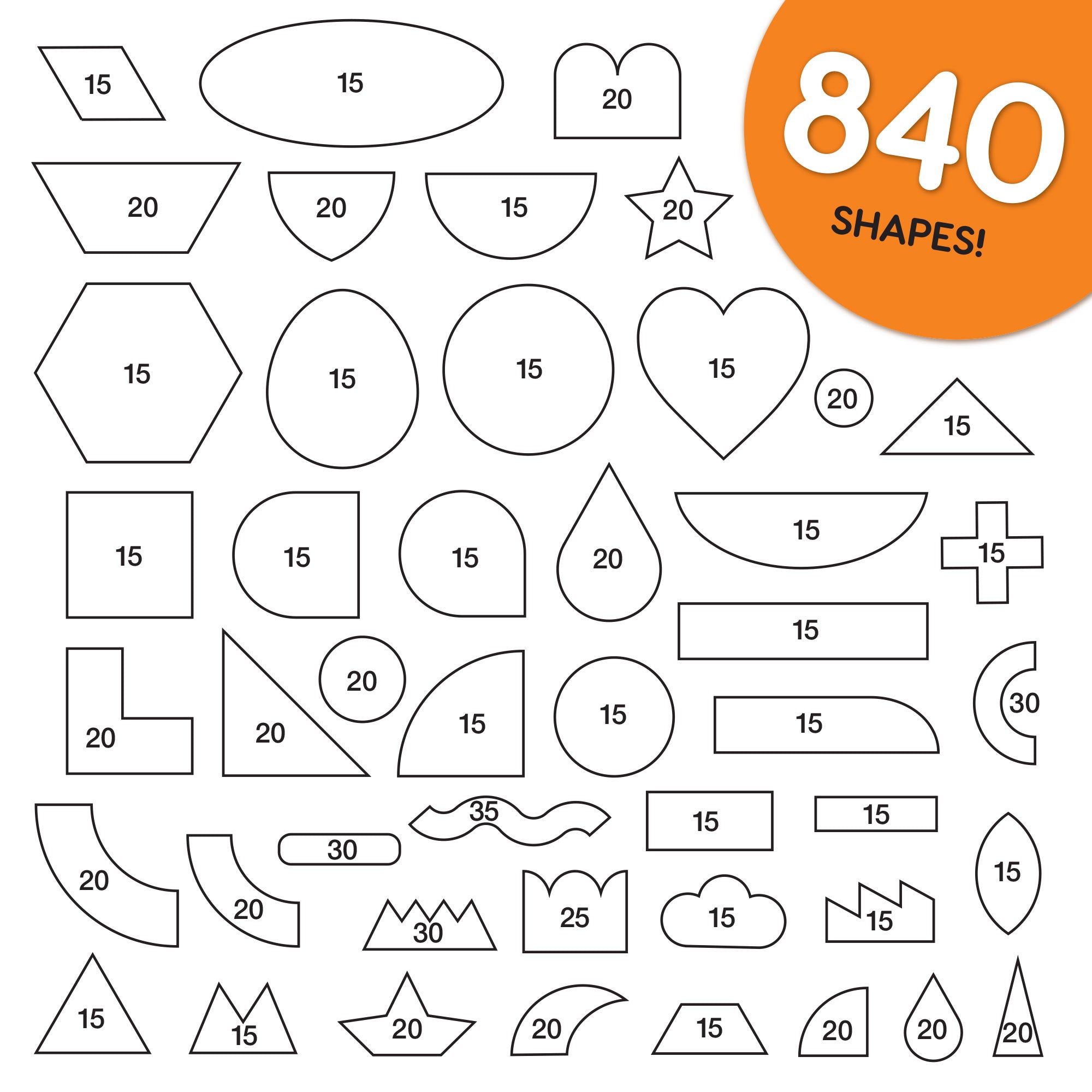All of the shapes you need in one craft pack—great for creative DIY and craft ideas.