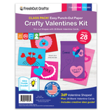 Fun Valentines card-making kit with punch-out shapes and easy DIY Valentine crafts for kids and adults.