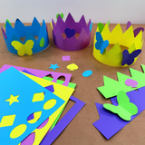 Craft kits DIY—make your own paper crown with jewels for a fun and creative birthday party craft.