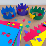 Craft kits DIY—make your own paper crown with jewels for a fun and creative birthday party craft.