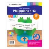 Religious crafts for kids—create a Philippians 4:13 Bible verse craft with this colorful 3D punch-out devotional kit.
