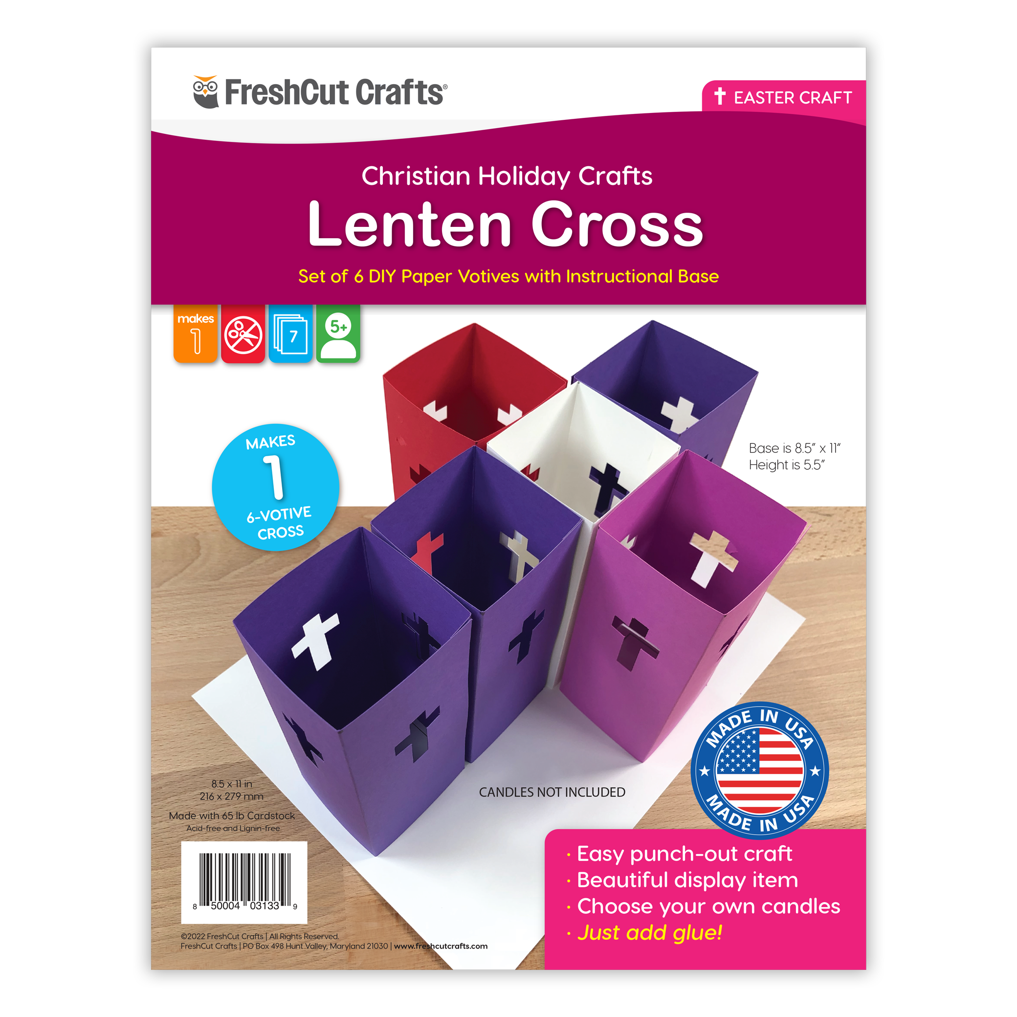 Easter crafts for kids—Lenten Cross Bible craft kit, perfect for teaching children about the meaning of Easter and religious crafts.