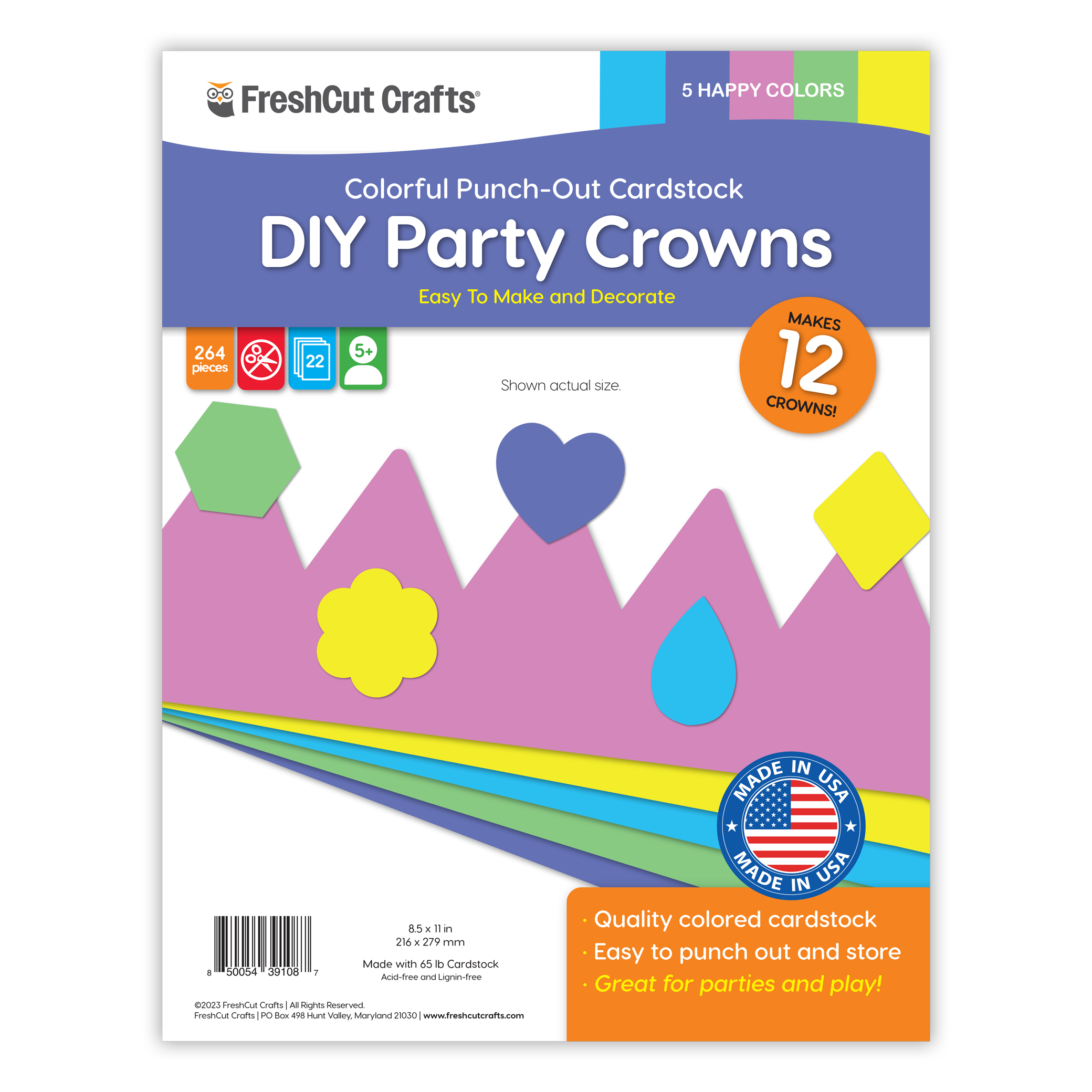 DIY craft kit for making paper crowns—perfect for birthday crafts and party craft ideas.