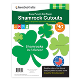 Shamrock cutouts for St. Patrick's Day crafts—perfect for decorations, bulletin boards, and St. Paddy's Day activities.