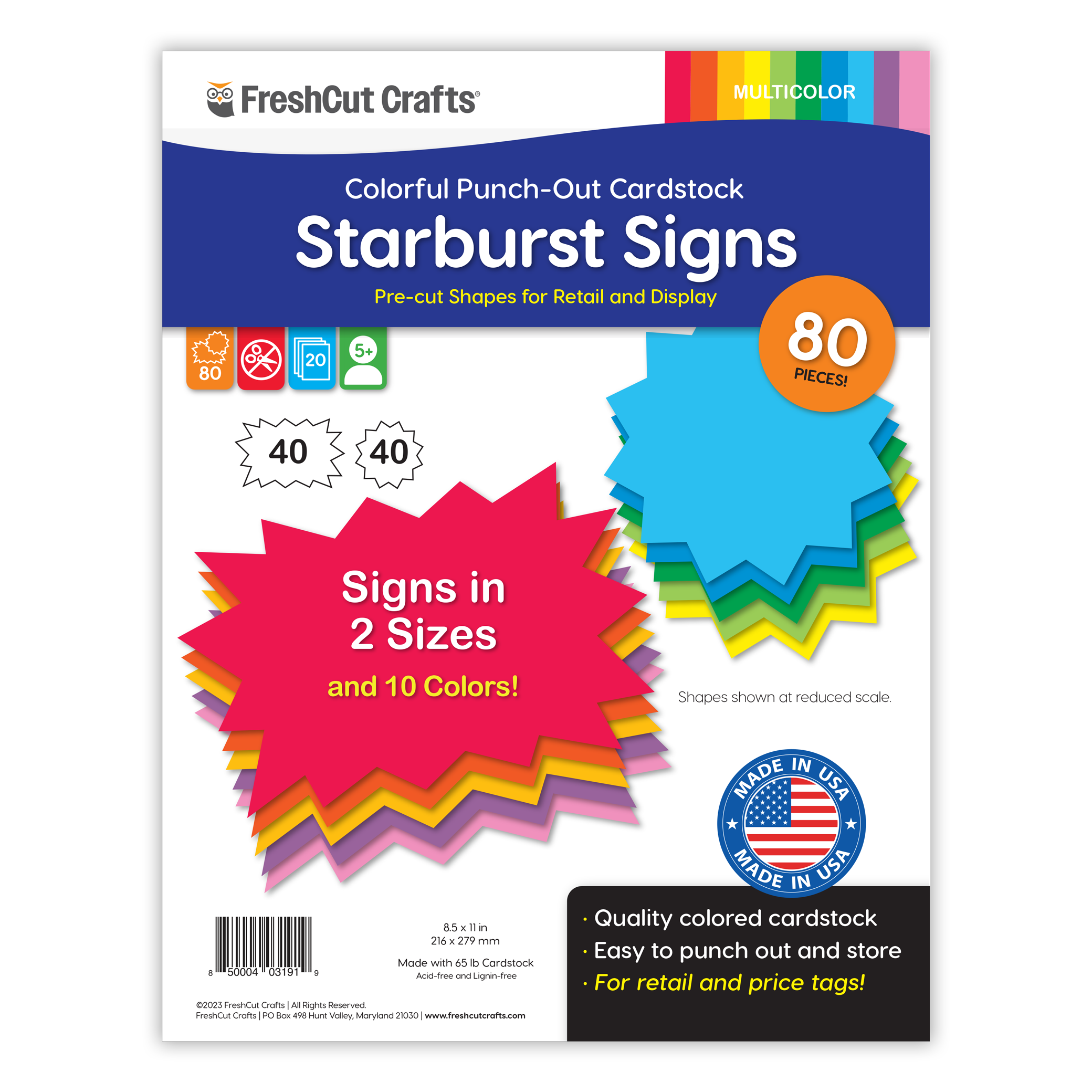 Design your own sale signs with FreshCut's starburst signs—perfect for yard sales, garage sales, and retail signage.