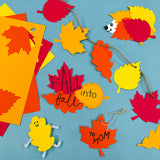Autumn leaves craft kit—paper cutouts of fall leaves for easy fall crafts and Thanksgiving holiday projects.