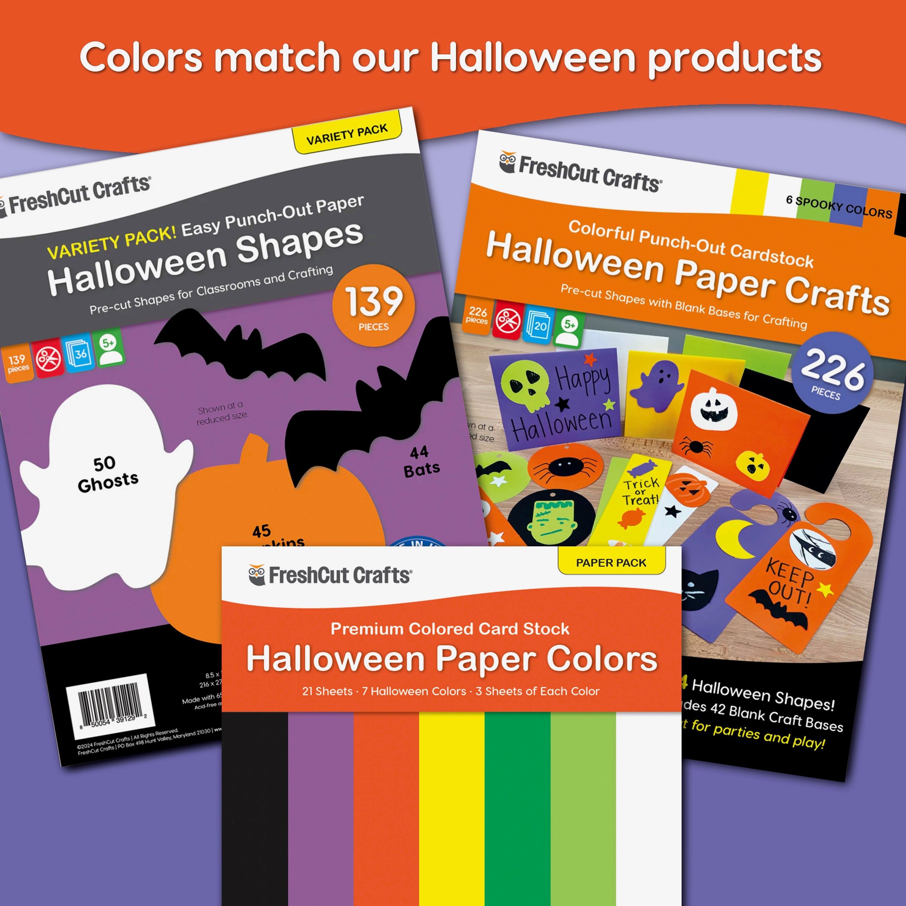 Colored cardstock and card stock paper for crafting, cutting, and decorating.