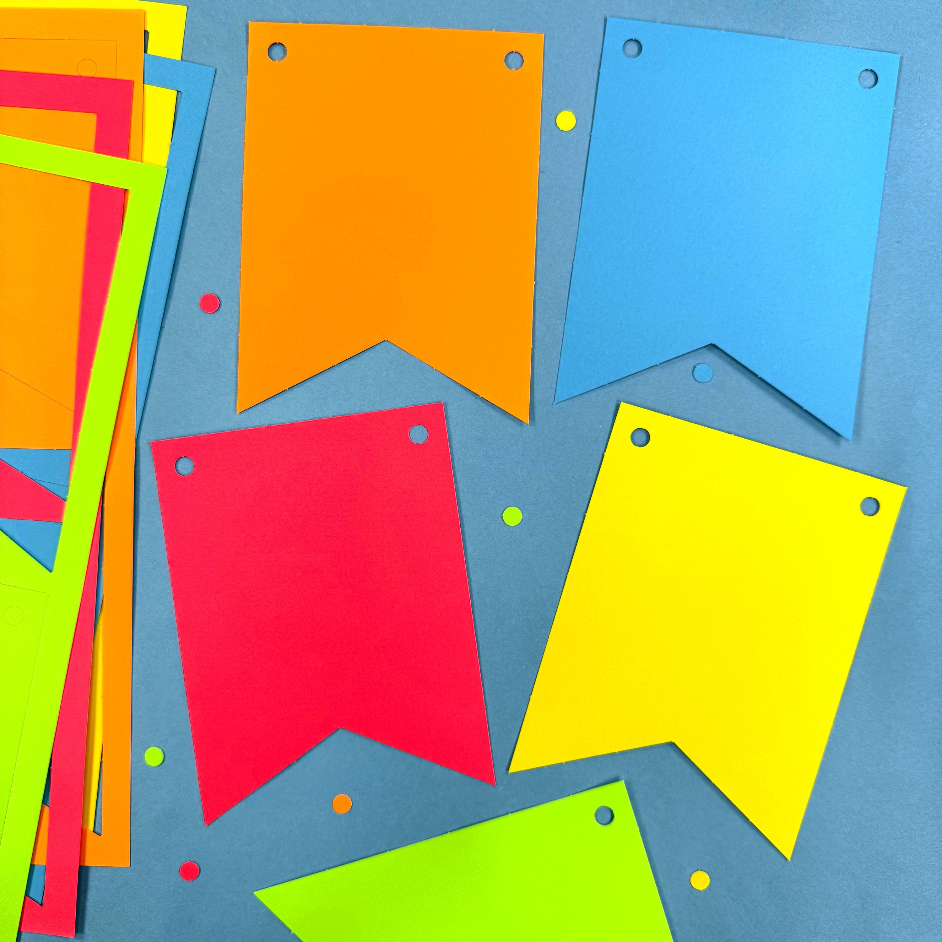 FreshCut’s large DIY banner flags—ideal for crafting your own birthday party banners, custom decorations, and DIY flag designs.