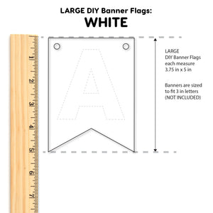 Large WHITE Pennant Banners
