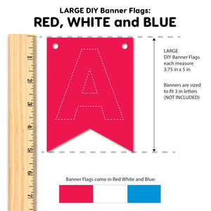 Large Red White & Blue Pennant Banners