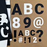 Pre-cut alphabet letters and numbers for easy learning activities and crafts.
