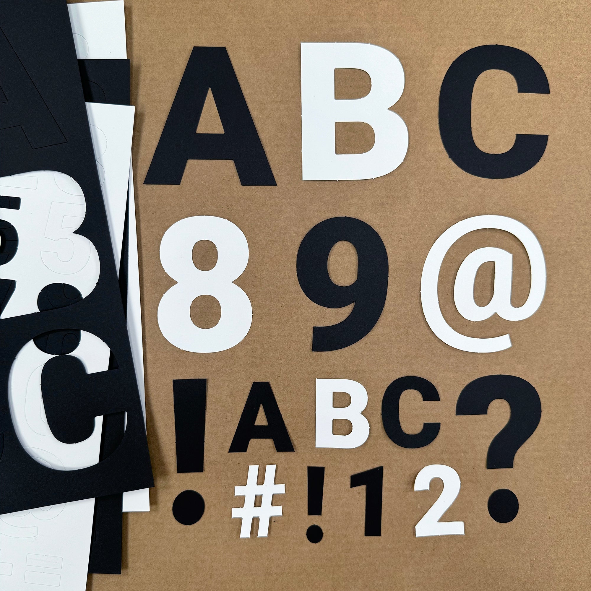 Pre-cut alphabet letters and numbers for easy learning activities and crafts.