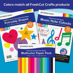 Colored cardstock and card stock paper for crafting, cutting, and decorating.