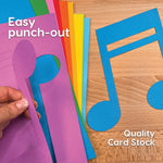 Colorful music notes—multicolor paper shapes of musical notes and symbols, ideal for crafting, music education, and sheet music decorations.