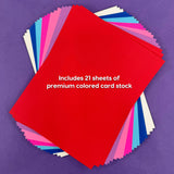 Card stock paper in assorted colors for crafting ideas with paper, scrapbooking, and more.
