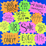 Starburst signs for sale—design your own small signs for garage sales, yard sales, or tag sales with FreshCut.