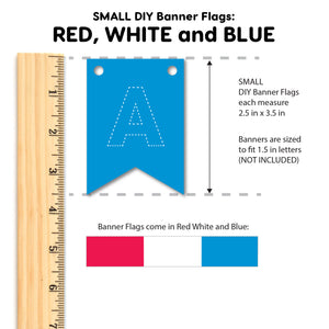 Small Red White & Blue Pennant Banners
