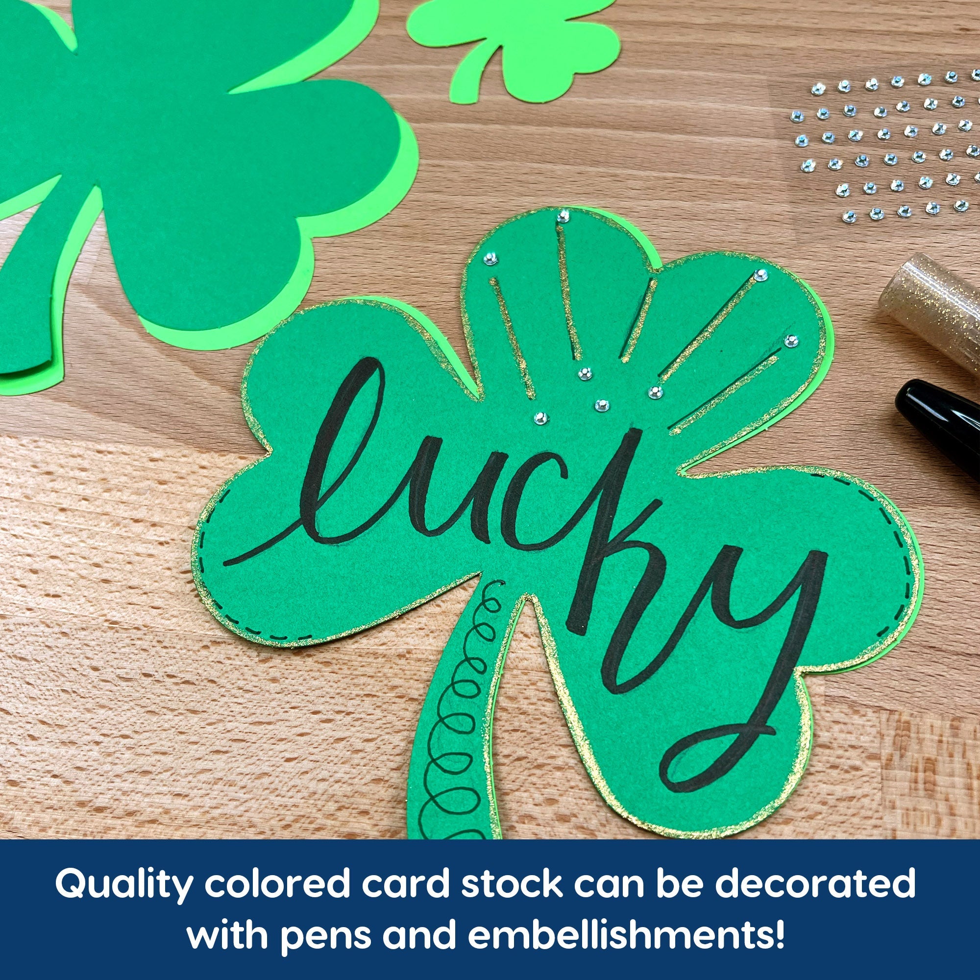 Saint Patrick's Day shamrock shapes—perfect for creating festive crafts, bulletin board displays, and decorations for St. Patrick's Day.