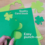 Shamrock cutouts for St. Paddy's Day—crafts for spring, St. Patrick’s bulletin boards, and St. Patrick’s Day-themed activities.