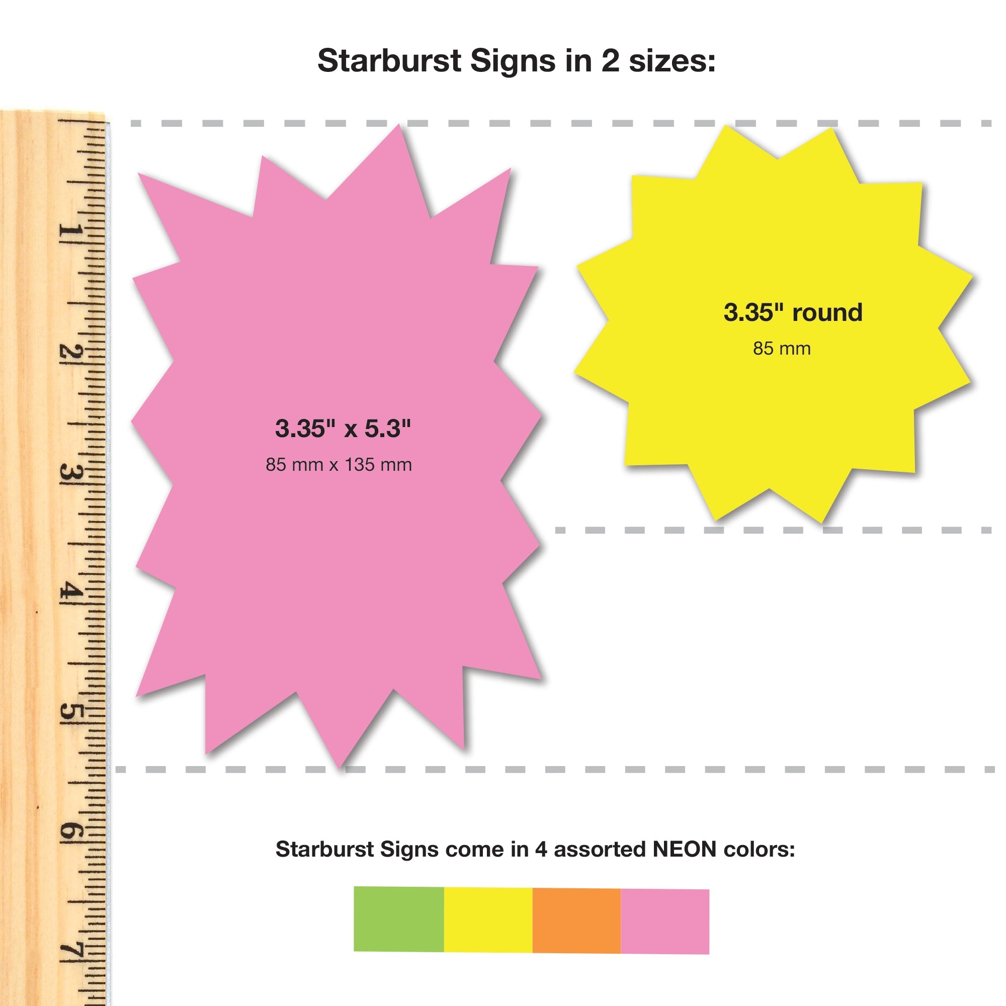 Customizable starburst sale signs—ideal for creating unique sale signs, yard signs, and tag sale tags.