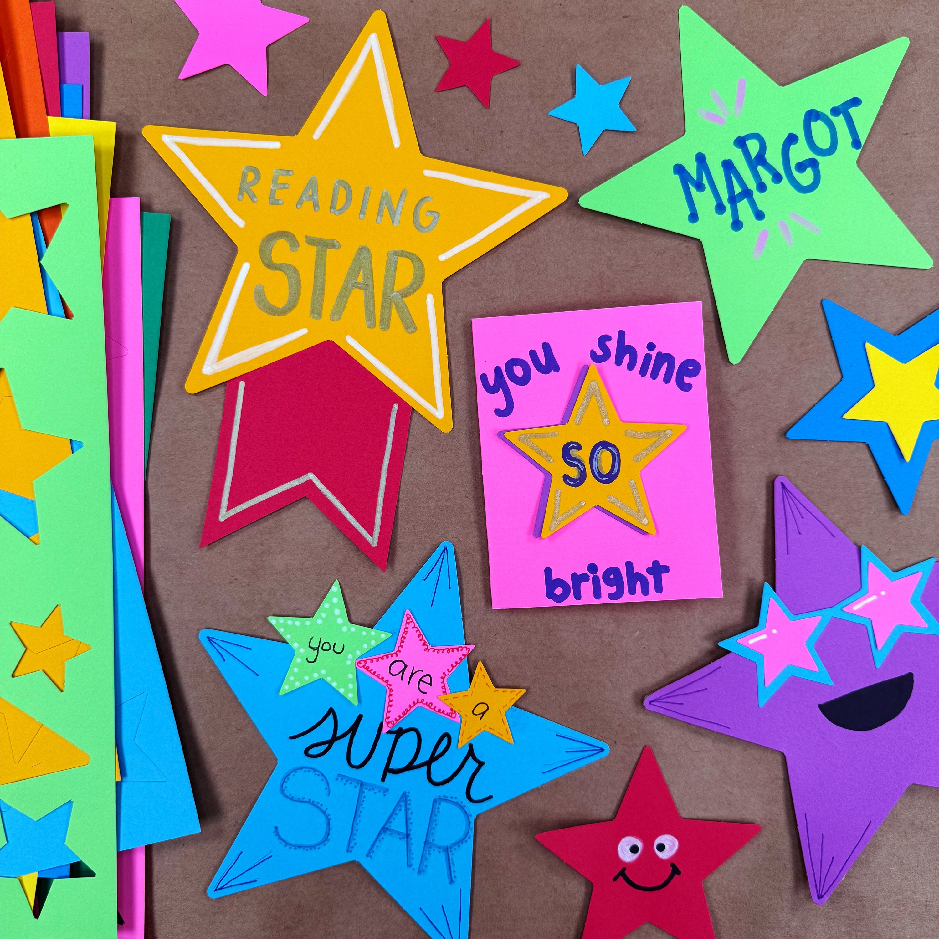 DIY and craft ideas using paper stars—star cutouts and shapes for creative paper projects and decorations.