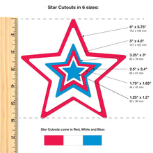 Load image into Gallery viewer, Stars Red White &amp; Blue Cutouts
