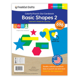 Basic shapes punch-out set with heart shapes, star shapes, hexagons, and rectangles for paper crafts.