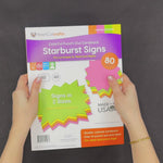 Craft your own yard sale signs using FreshCut's starburst designs—perfect for adding flair to your for sale signs.