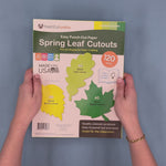 Celebrate spring with paper leaf cutouts for crafting—perfect for springtime DIY projects, arts, and crafts using leaves.