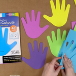 Handprint cutouts for DIY crafts—create fun handprint crafts for kids with this easy-to-use cutout set.