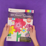 Flower paper cutouts for crafting—easy DIY flower bouquet ideas for kids and adults alike.