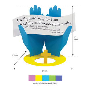 Psalm 139:14 (Fearfully and Wonderfully Made) Daily Devotional Colorful 3-D Punch-Out Paper Bible Craft Kit