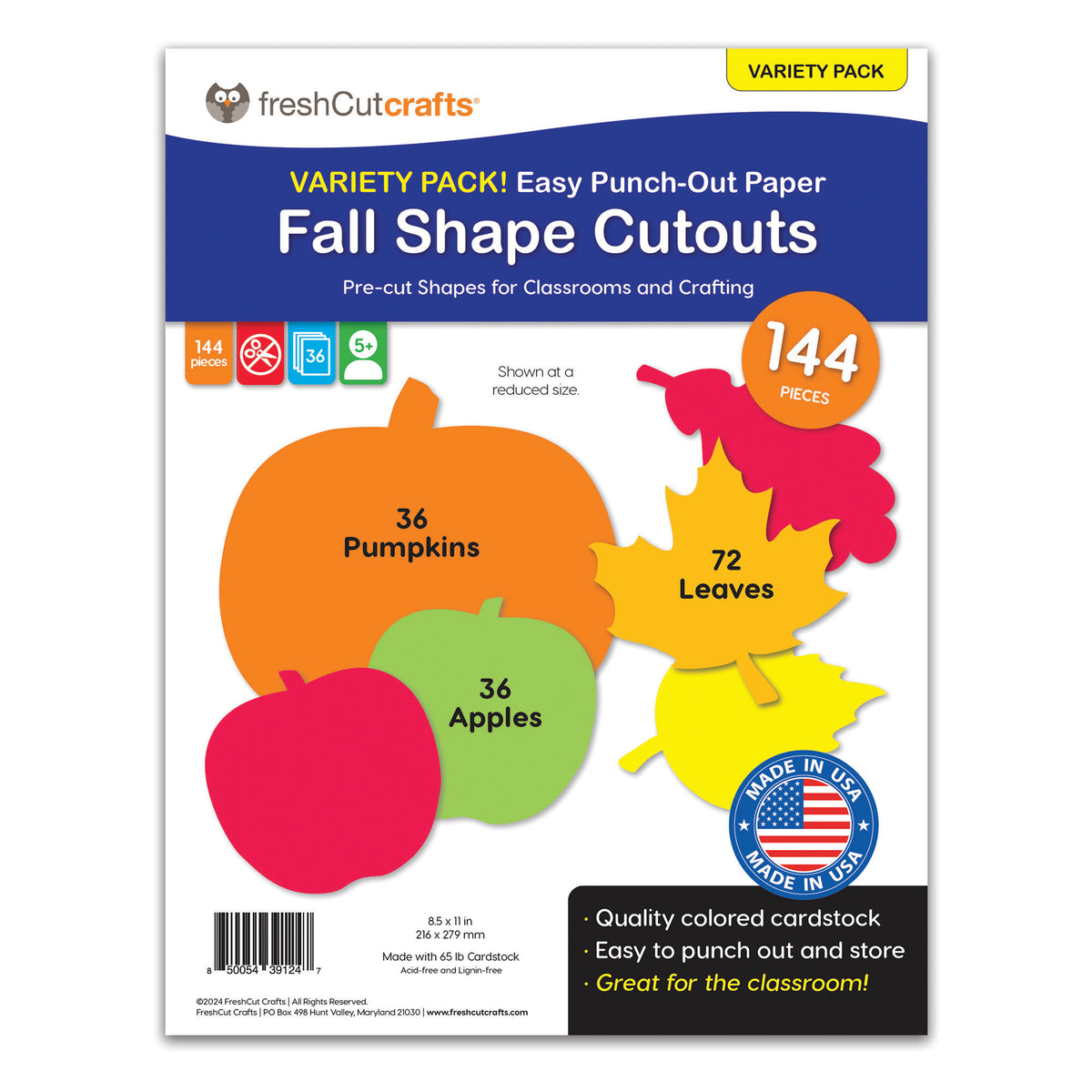 Fall Shapes Cutouts – Leaf, Pumpkin, Apple – FreshCut Crafts