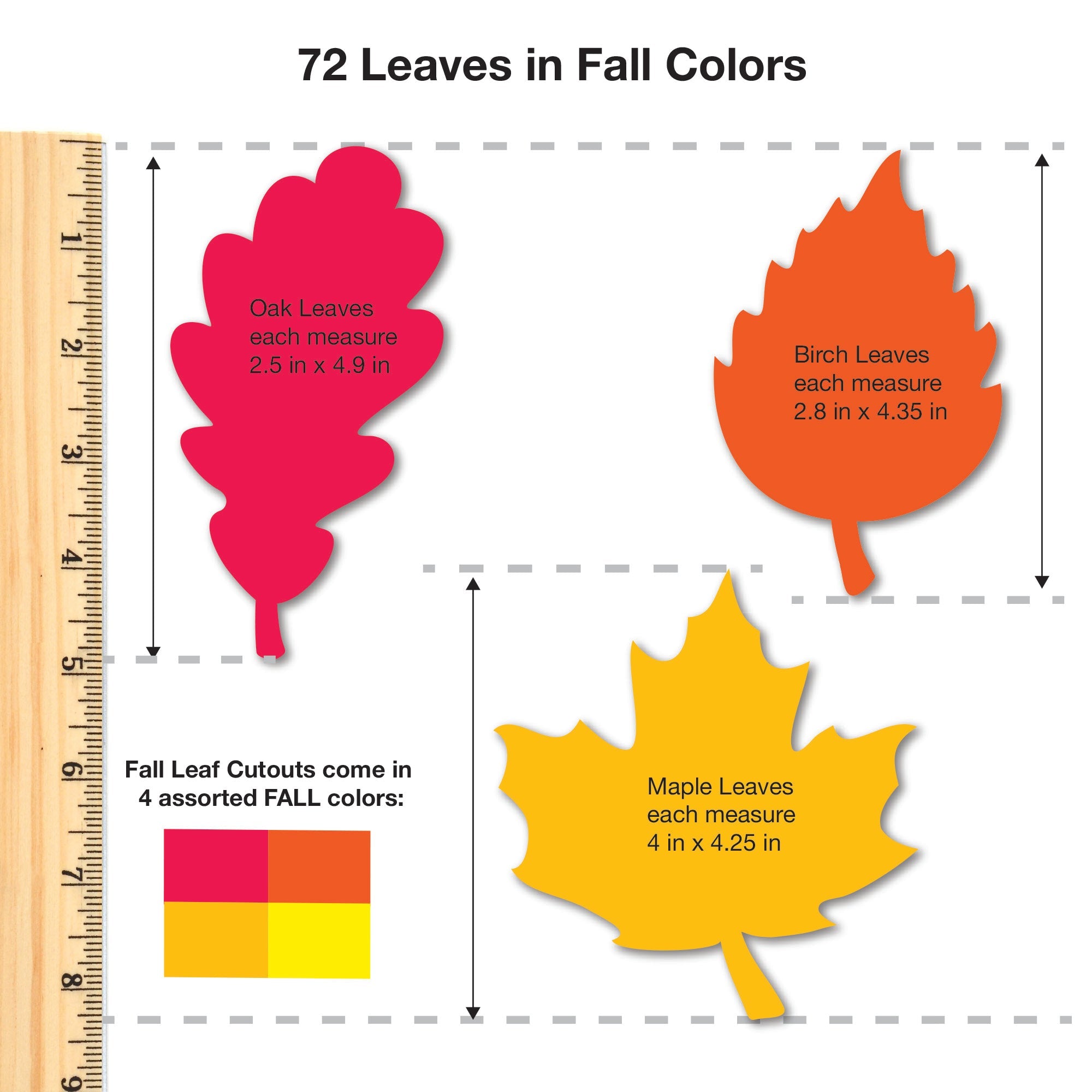 Fall craft ideas for kids—use pumpkin, apple, and leaf paper cutouts to make easy fall crafts and fall art projects.
