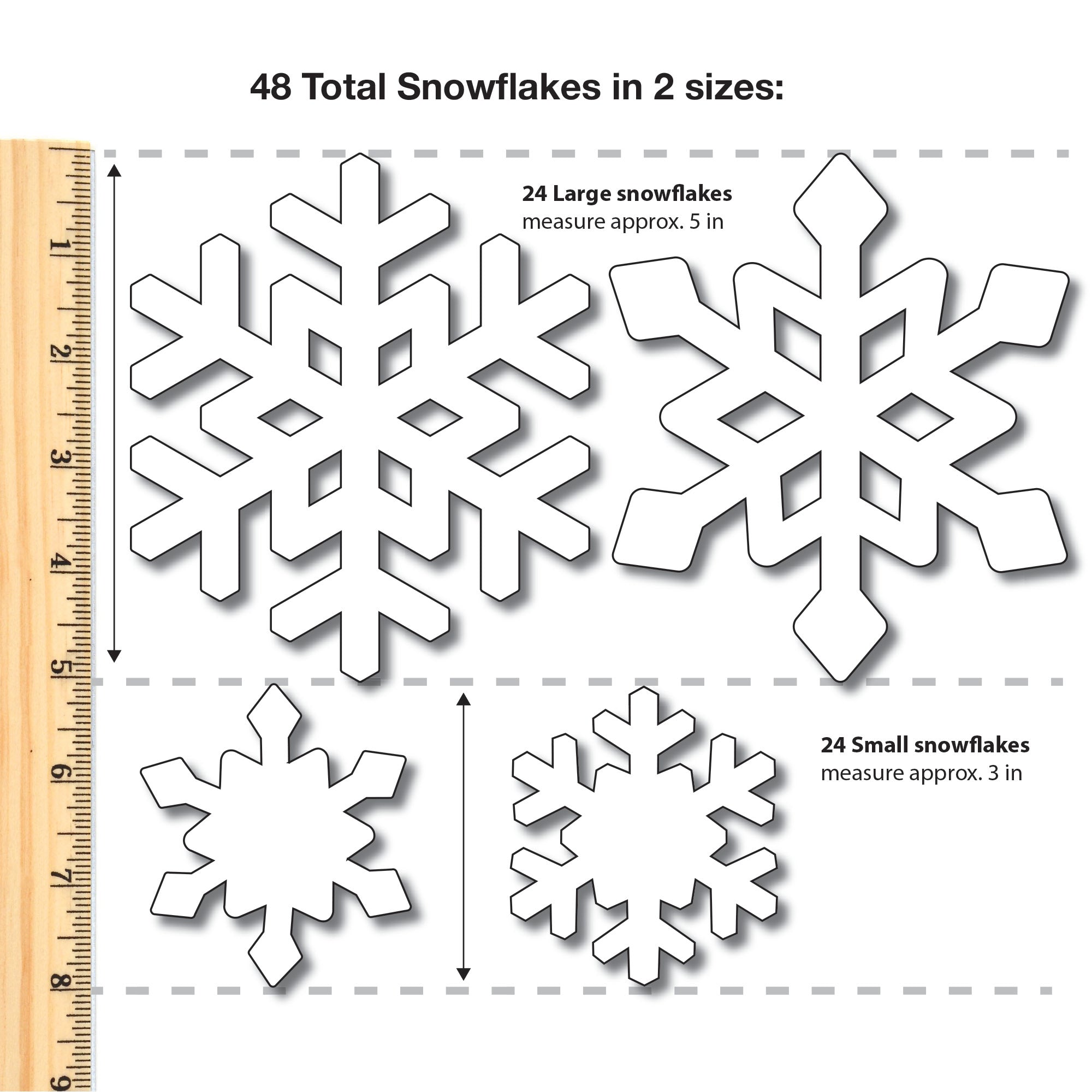 FreshCut’s winter shapes cutouts include snowflakes, mittens, and snowmen—perfect for creating fun holiday crafts and winter art.