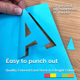 Punch-out letters and numbers for hands-on alphabet learning and spelling practice.