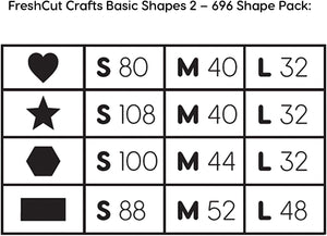 Basic Shapes 2 Neon Colors – Hearts, Stars, Hexagons, Rectangles