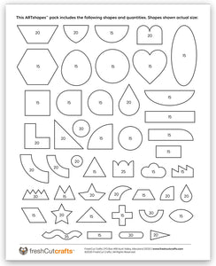 ARTshapes™ Creative Paper Shapes Art Pack with 50+ IDEA Guide