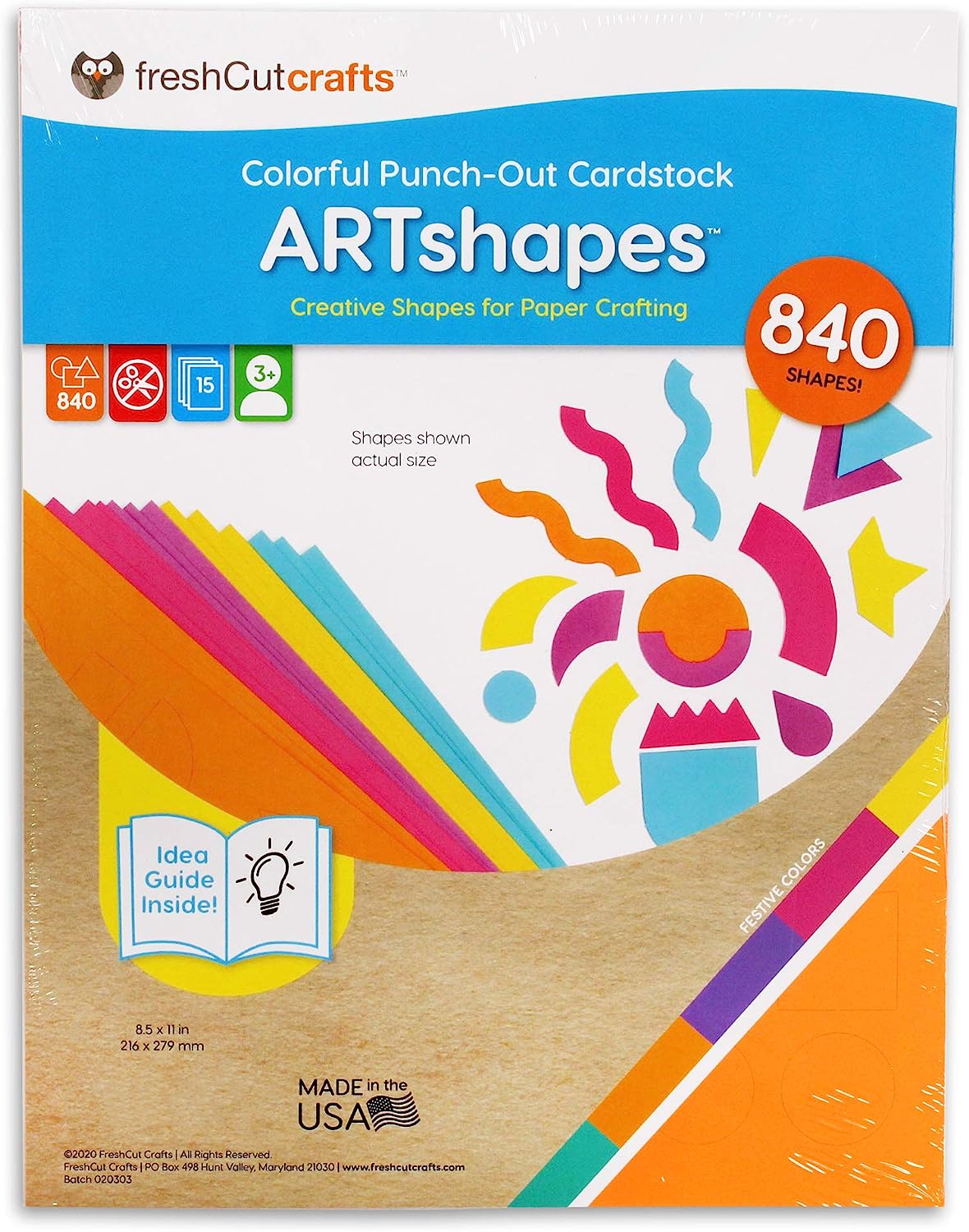 ARTshapes Creative Paper Shapes Art Pack with 50+ Idea Guide
