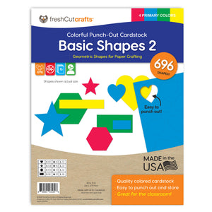 Basic Shapes 2 Primary Colors – Hearts, Stars, Hexagons, Rectangles