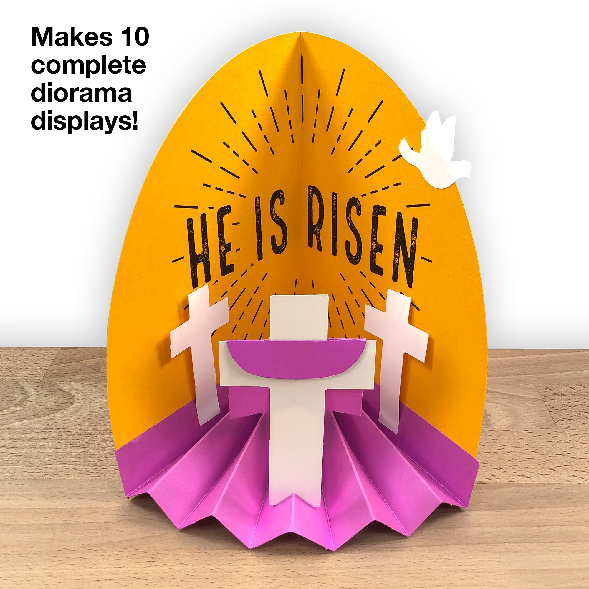 Easter craft ideas for kids—create a 3D diorama scene with Bible crafts and Christian Easter themes.