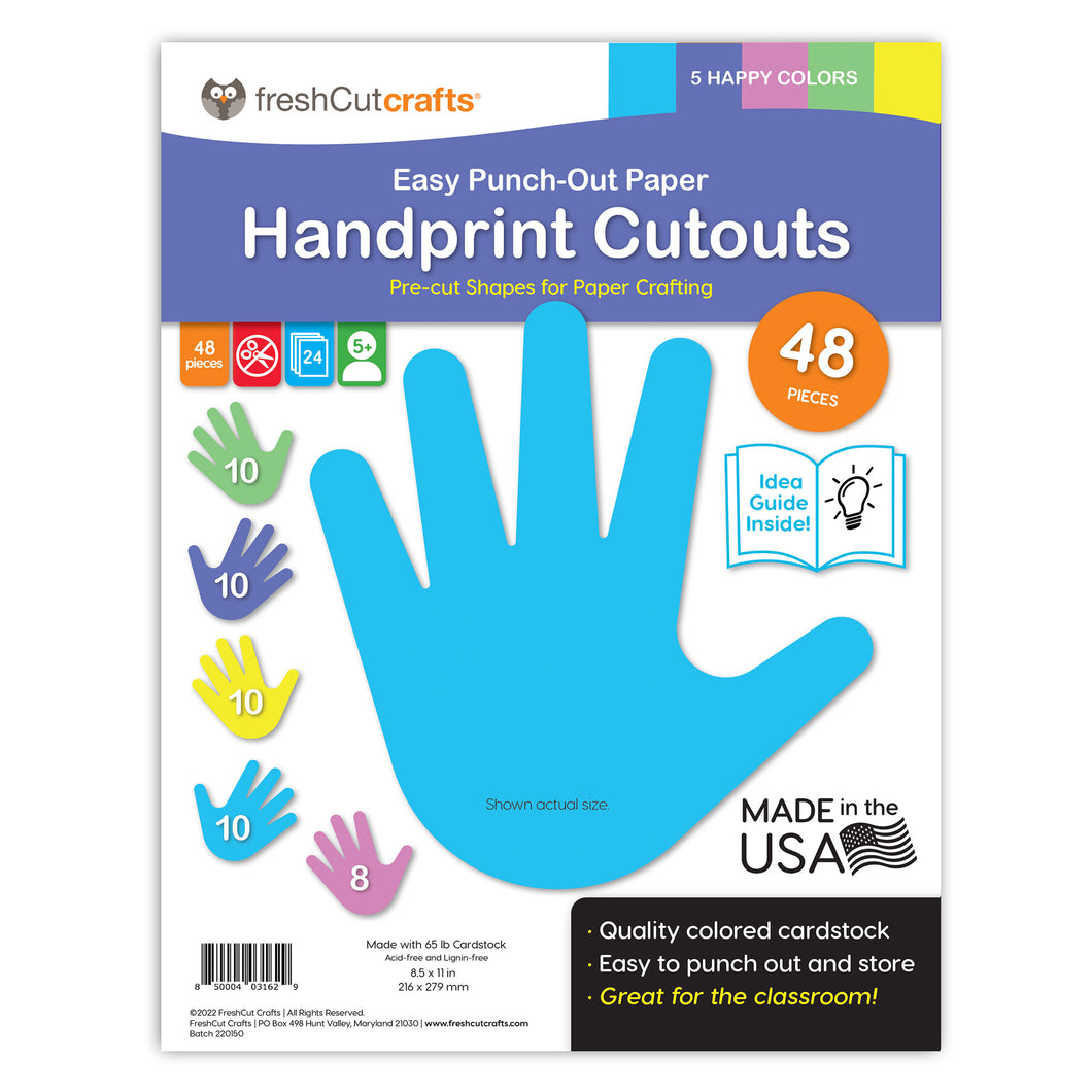 Handprint HAPPY Cutouts with IDEA GUIDE